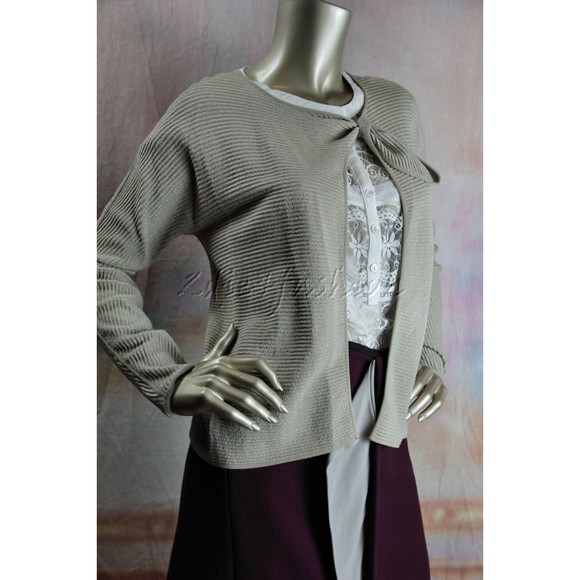 $2525 NWT GIORGIO ARMANI Gray Ribbed Cardigan Sweater 6 - Picture 1 of 7